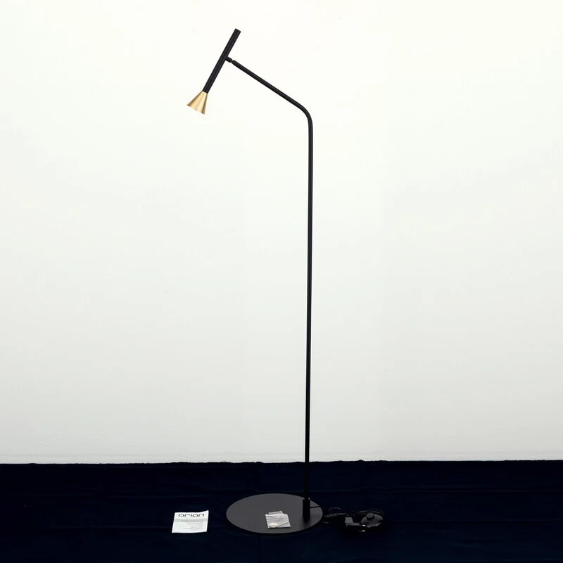 B-Ware Odeon Stehlampe LED Standlampe Touchdimmer schwarz messing Eisen Aluminium
