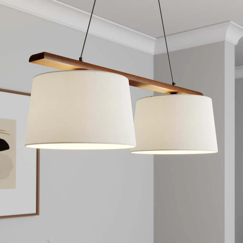 B-Ware Euluna Hängeleuchte Sweden Hängelampe Leuchte Lampe zweiflammig nussbaum eiche