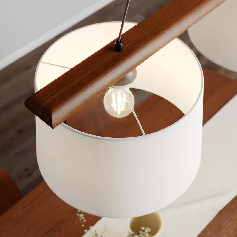B-Ware Euluna Hängeleuchte Sweden Hängelampe Leuchte Lampe zweiflammig nussbaum eiche