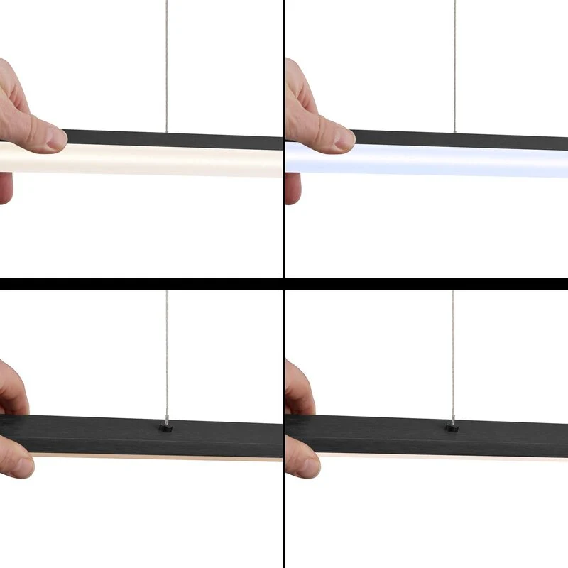 B-Ware Pendelleuchte Hängelampe Quitani LED Lampe schwarz Aluminium Messing Acryl 14507