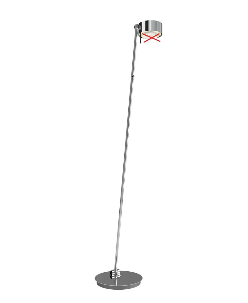 B-Ware Stehleuchte Leseleuchte Top Light LED Puk Maxx Floor Mini chrom matt Metall Glas