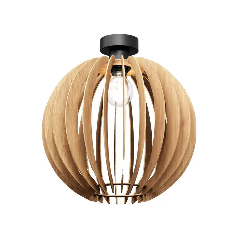 B-Ware Deckenleuchte Lampe Clay Birke Schwarz Holzleuchte E27 LED skandinavisch Ø 40 cm