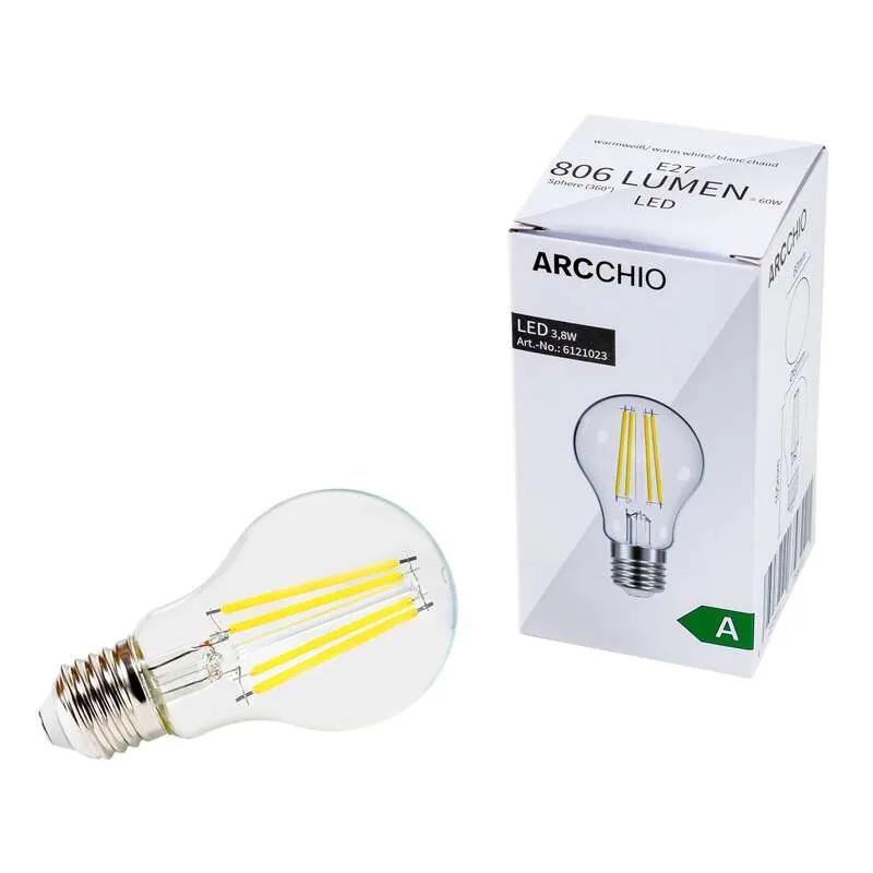 B-Ware Arcchio LED Leuchtmittel E27 Hängeleuchte Filament warmweiß 2700K klar 3,8W