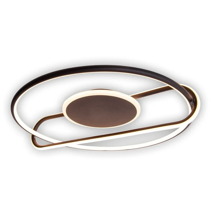 B-Ware Deckenleuchte Lampe Näve LED Brendan schwarz Aluminium Silikon rund 54 cm