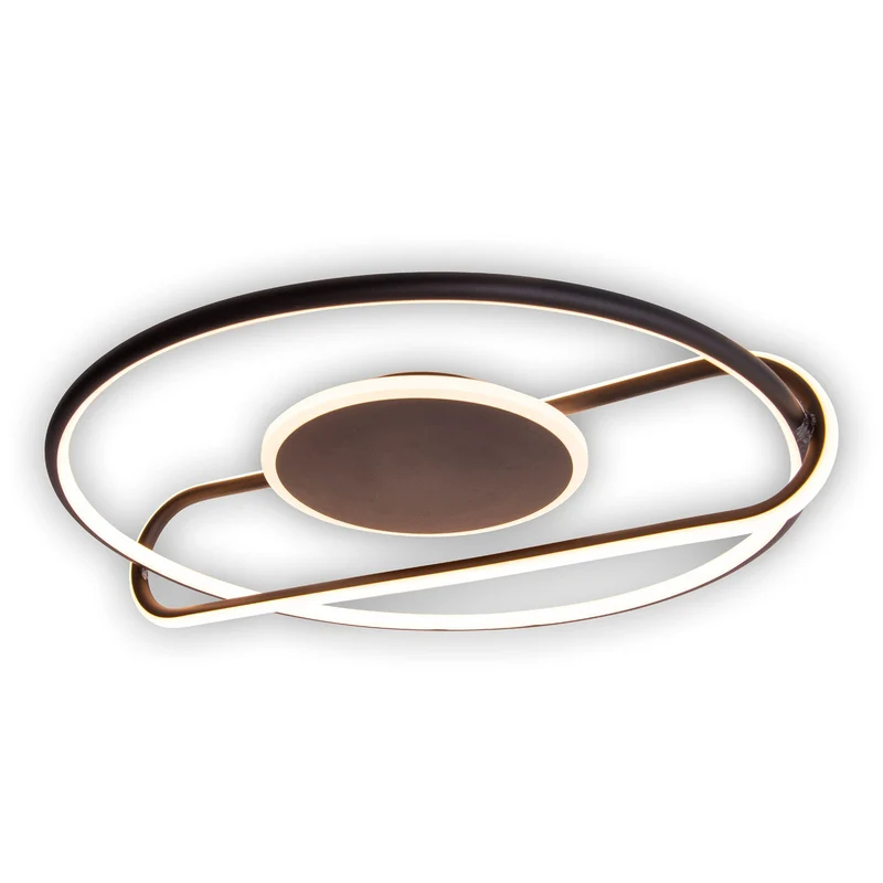 B-Ware Deckenleuchte Lampe Näve LED Brendan schwarz Aluminium Silikon rund 54 cm