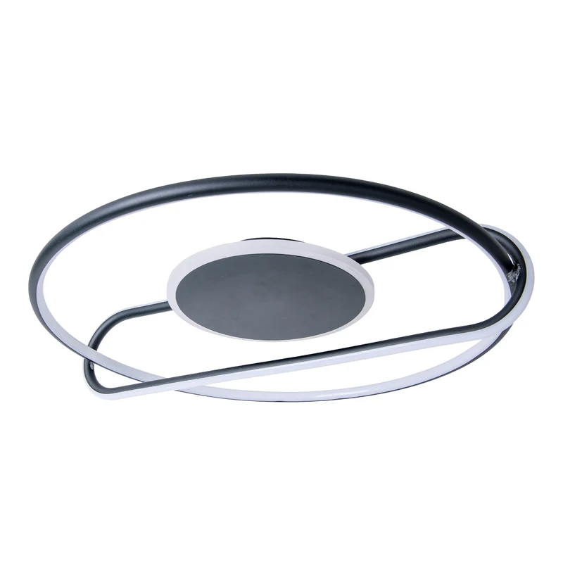 B-Ware Deckenleuchte Lampe Näve LED Brendan schwarz Aluminium Silikon rund 54 cm