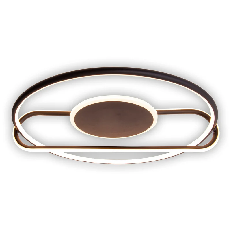 B-Ware Deckenleuchte Lampe Näve LED Brendan schwarz Aluminium Silikon rund 54 cm