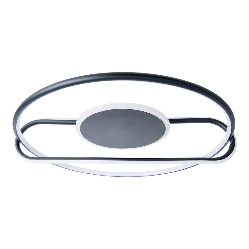 B-Ware Deckenleuchte Lampe Näve LED Brendan schwarz Aluminium Silikon rund 54 cm