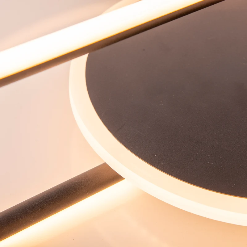 B-Ware Deckenleuchte Lampe Näve LED Brendan schwarz Aluminium Silikon rund 54 cm