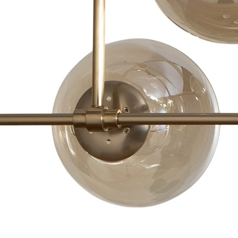 B-Ware Portemo Hängeleuchte Deckenlampe Lampe messing Länge 104 cm 6-flammig Glas
