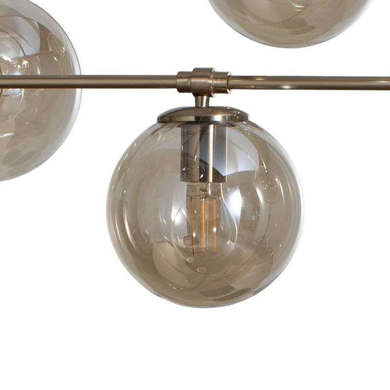 B-Ware Portemo Hängeleuchte Deckenlampe Lampe messing Länge 104 cm 6-flammig Glas