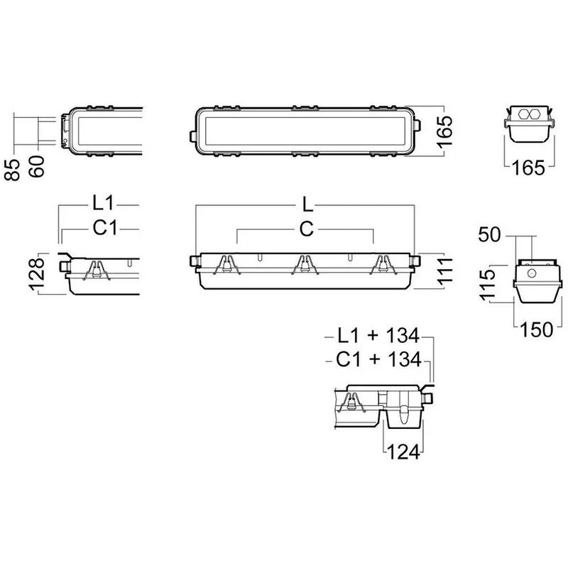 B-Ware Glamox MAX LED Ex-klassifizierte Wannenleuchte 4500 HF Deckenlampe Deckenlicht