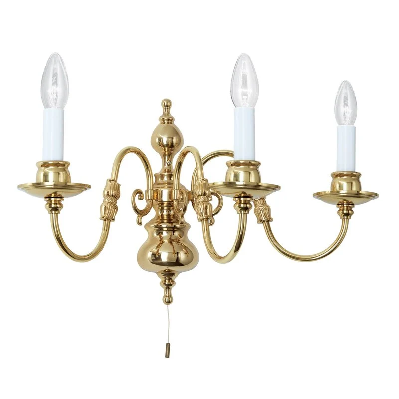 B-Ware Orion Wandleuchte Imke Wandlampe Wandlicht Leuchte Lampe 3-flg. messing poliert