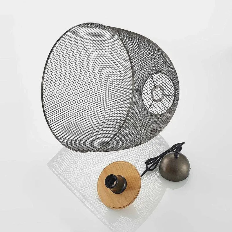 B-Ware Lindby Monigo Hängelampe Pendelleuchte Nickel/Wood Deckenlampe Deckenleuchte