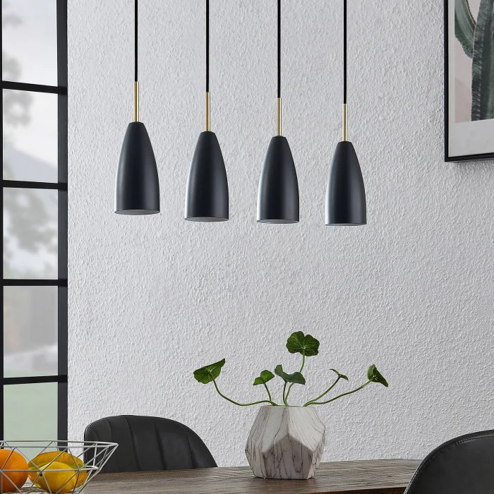 B-Ware Pendelleuchte Hängeleuchte Deckenlampe Lampe E14 schwarz Lindby Caylee