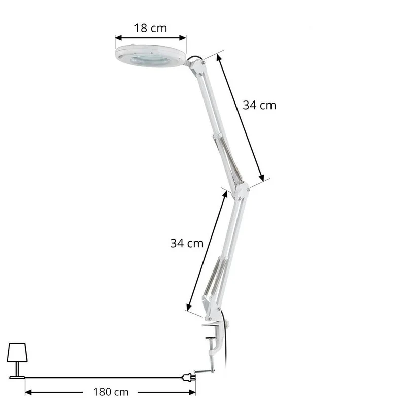 B-Ware Tischlampe Schreibtischlampe Klemmleuchte LED Tischleuchte Lindby Jorlanda weiß