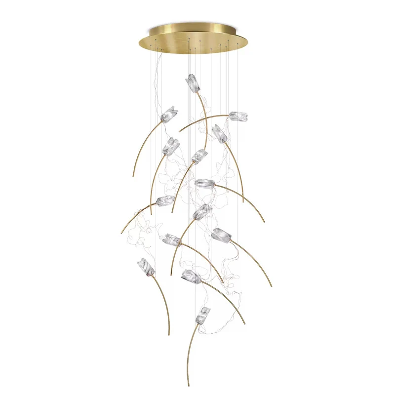 B-Ware Slamp Pendelleuchte Hängelampe Tulip Messing weiß transparent Design Marc Sad496