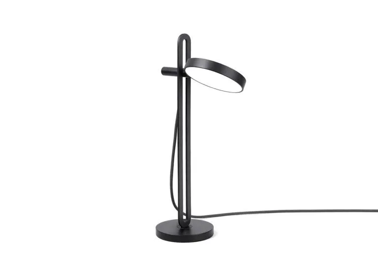 B-Ware Echo Tischlampe Leuchte schwarz Stahl Aluminium Simon Busse 16 2 x 10 x 34 2 cm