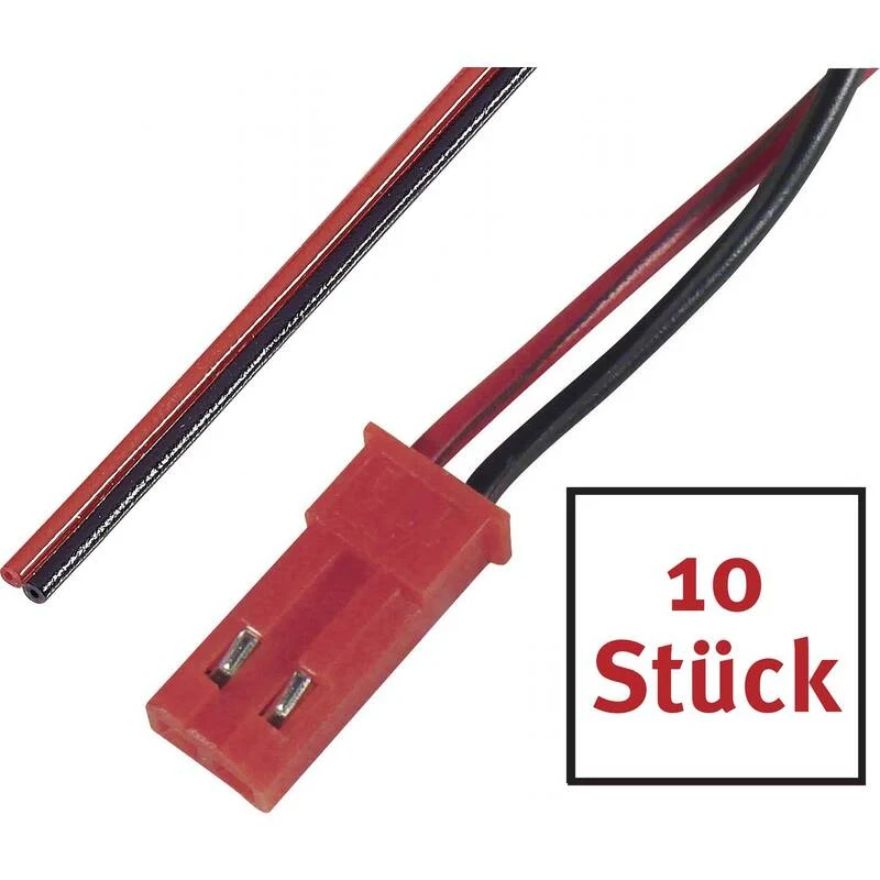 B-Ware Reely Akku Anschlusskabel 1x BEC-Buchse 1x offene Kabelenden 20cm 10St. 0.14mm²