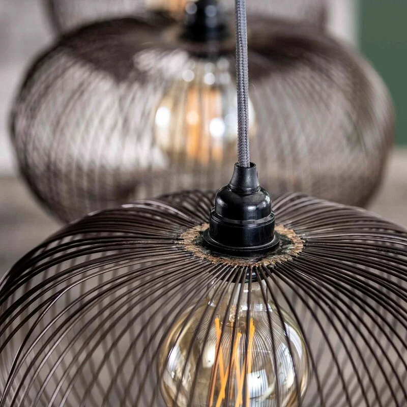 B-Ware Hängeleuchte Rippberg schwarz vierflammig Deckenlampe Deckenleuchte Lampe S455