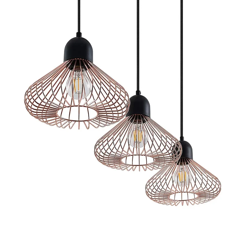 B-Ware Lindby Metehan Hängeleuchte dreiflammig kupfer Hängelampe Lampe Leuchte Spot E27