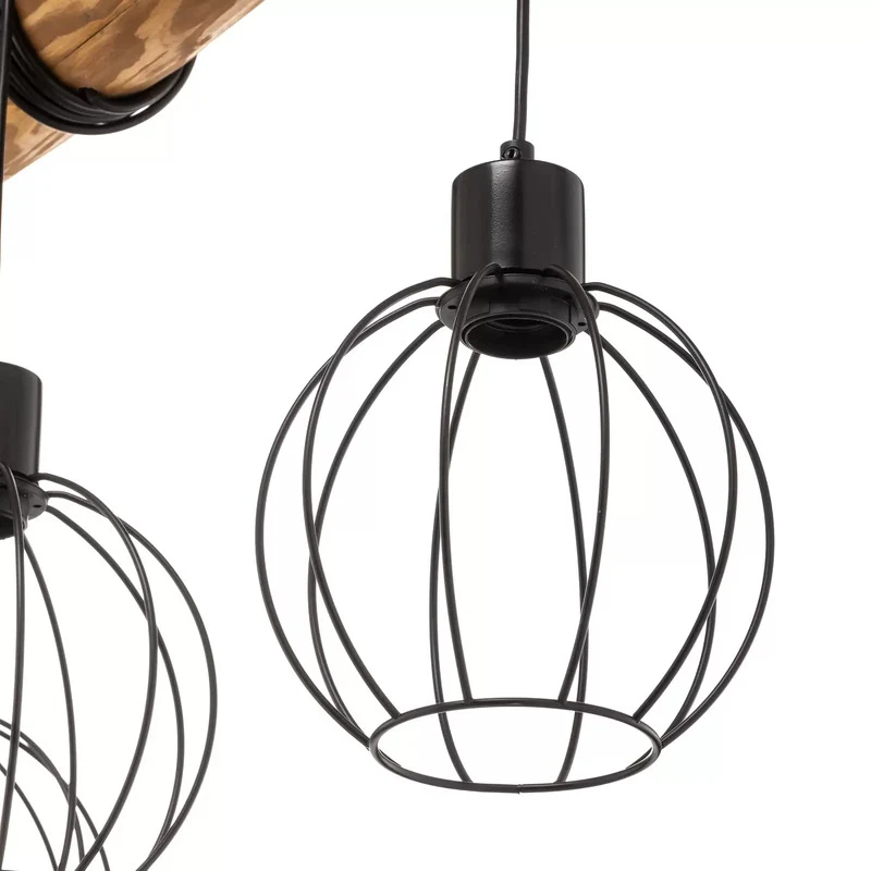 B-Ware Deckenleuchte Karou, 6-flammig kiefer Deckenlampe Pendellampe Pendelleuchte E27