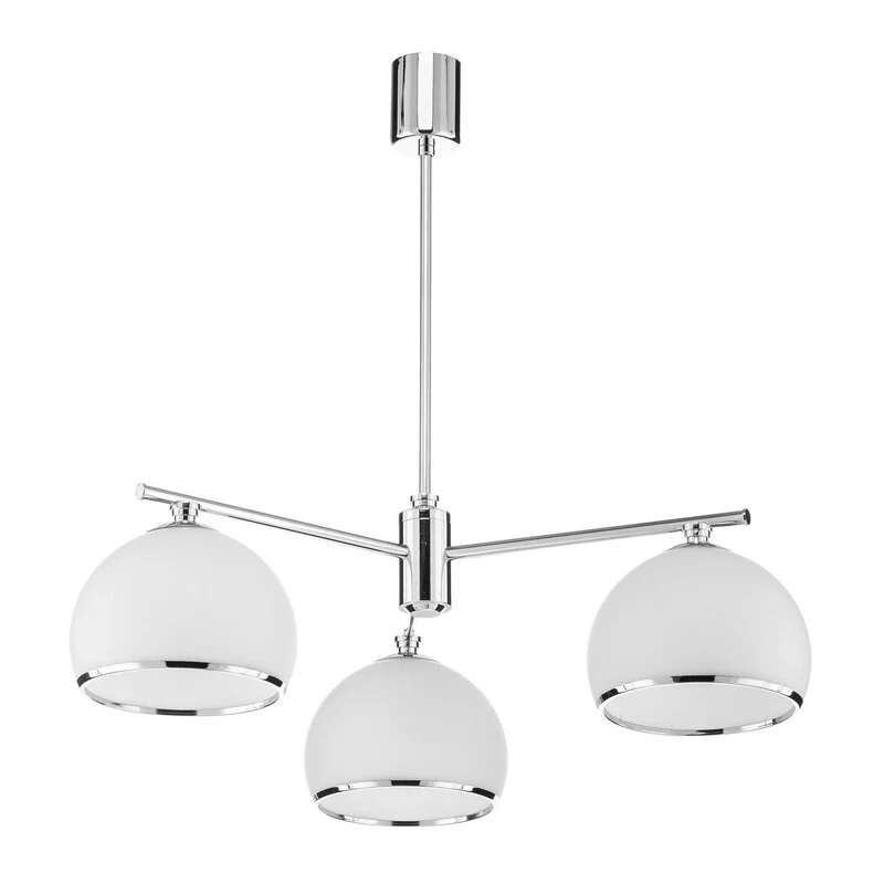 B-Ware Hängeleuchte Mina Deckenlampe Leuchte chromfarben Metall Glas dreiflammig Lampe