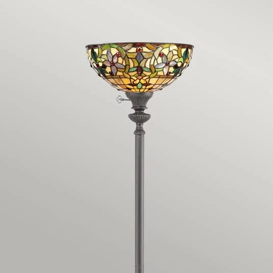 B-Ware QUOIZEL Deckenfluter Kami Stehlampe Stehleuchte Lampe Schirm im Tiffany-Design