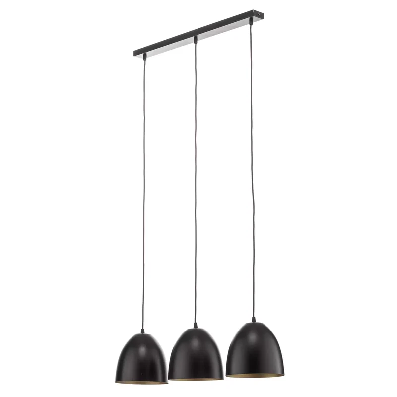 B-Ware EMIBIG LIGHTING Pendelleuchte Lenox Hängeleuchte Lampe dreiflammig schwarz/gold