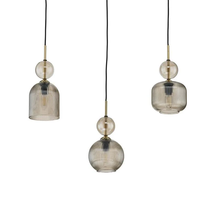 B-Ware TK Lighting Hängelampe Sophia LED Pendelleuchte dimmbar schwarz grau 65cm