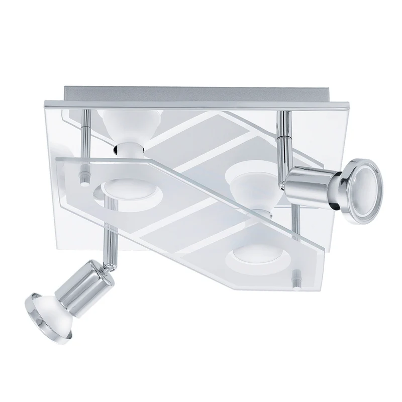B-Ware Eglo Deckenleuchte Cabo-C LED RGBW Lampe dimmbar chrom/weiß 25x25cm 880 Lumen