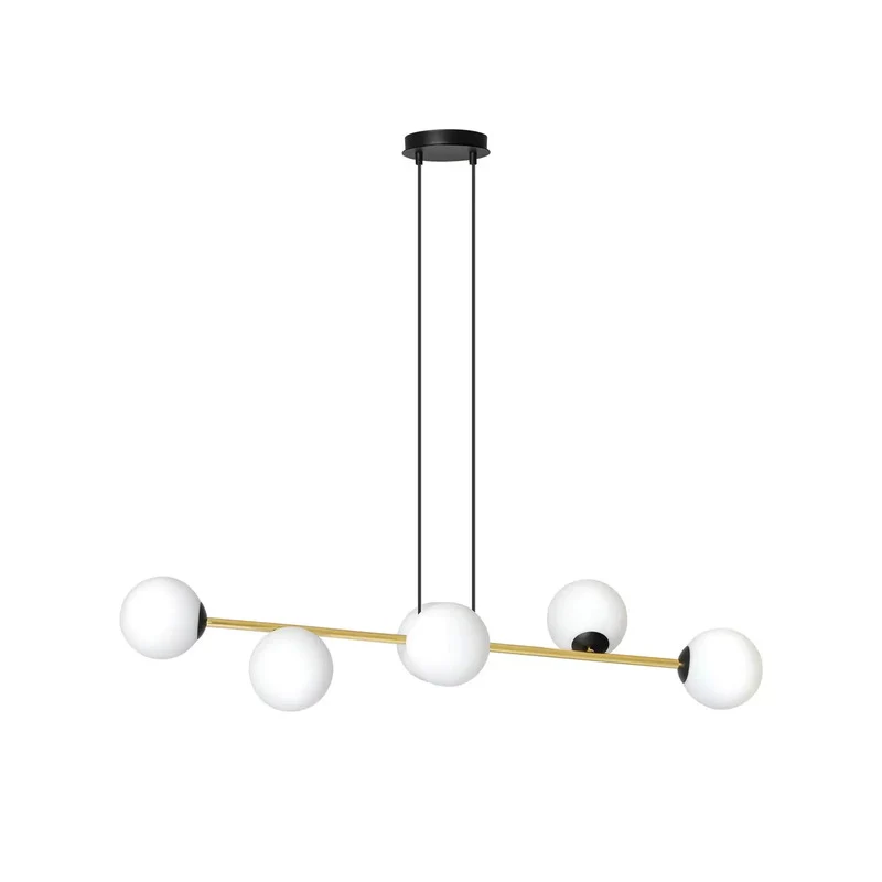 B-Ware Hängeleuchte Gravity Hängelampe Deckenleuchte opalweiß/gold/schwarz Glas E14