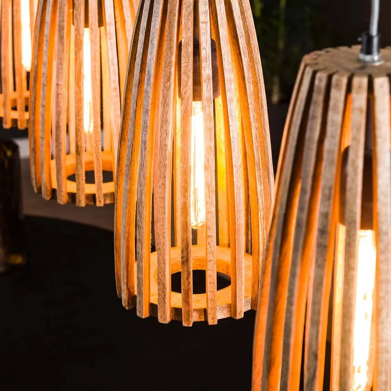 B-Ware no name Hängeleuchte Großbergen Leuchte Lampe Hängelampe aus Mangoholz