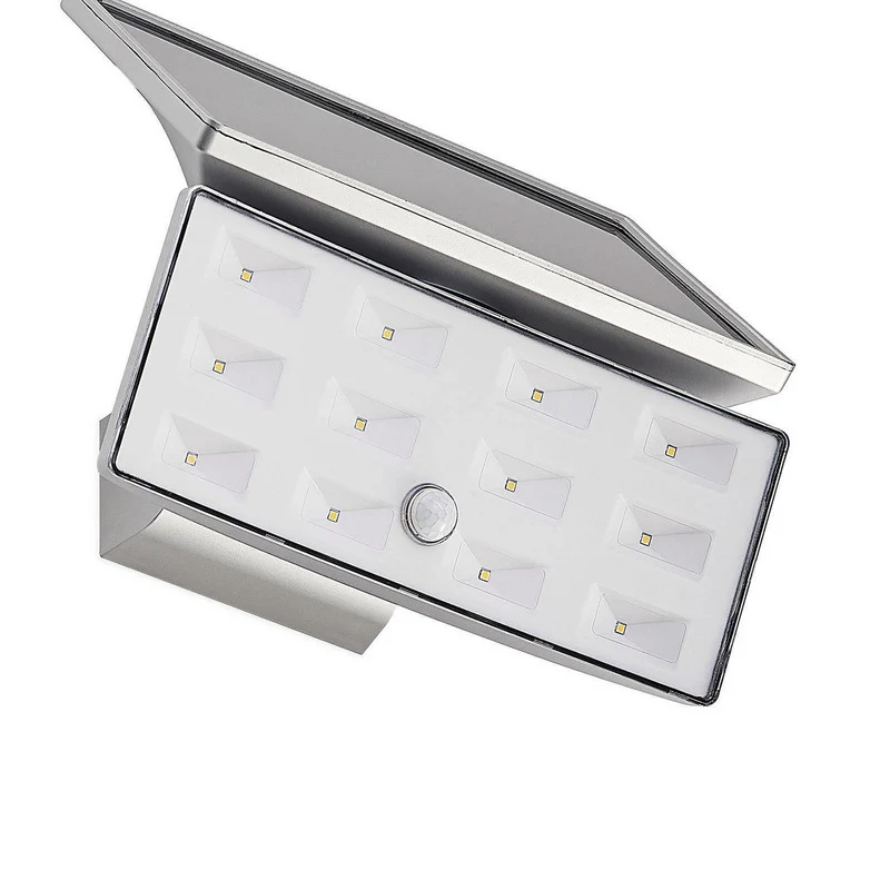 B-Ware PRIOS LED Außenleuchte Wandleuchte silber weiß Bewegungsmelder wassergeschützt