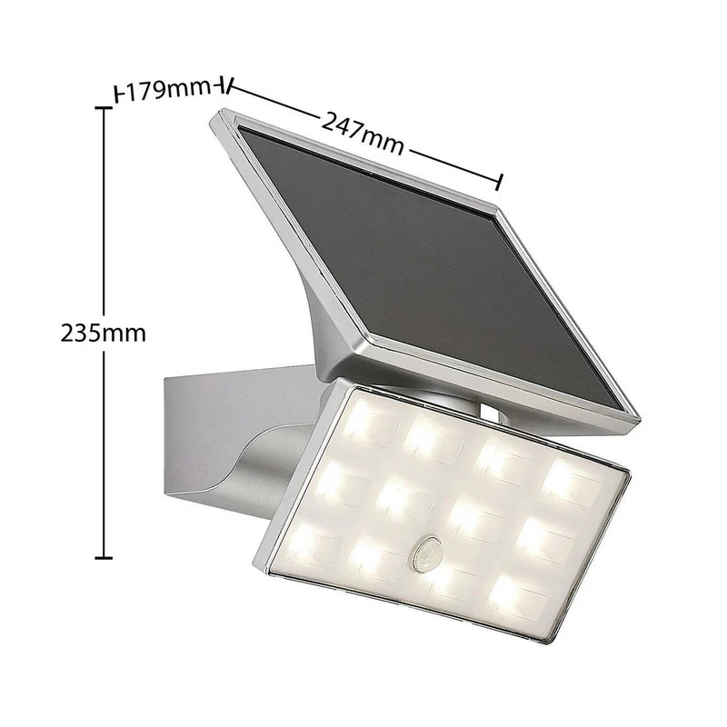 B-Ware PRIOS LED Außenleuchte Wandleuchte silber weiß Bewegungsmelder wassergeschützt