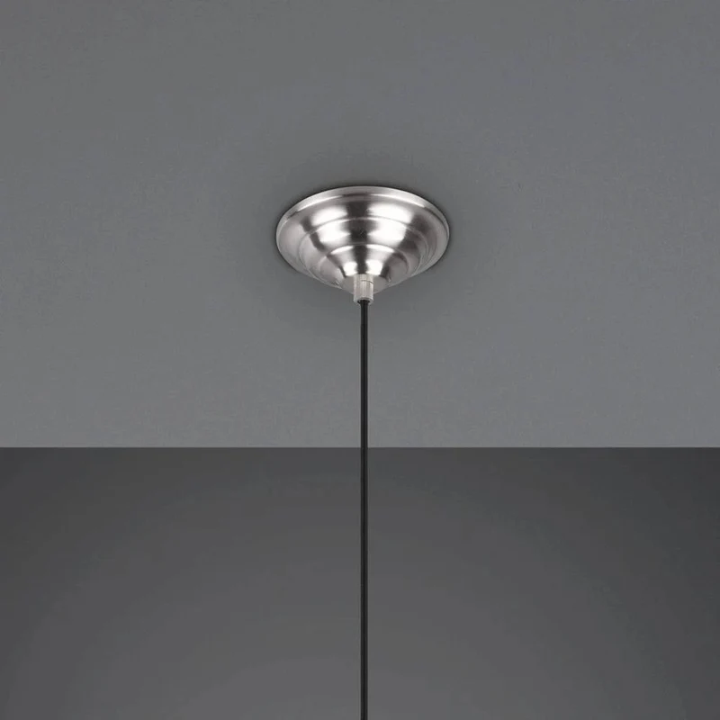 B-Ware Lindby Alomira Hängeleuchte Pendelleuchte Lampe nickel Metall weiß dimmbar