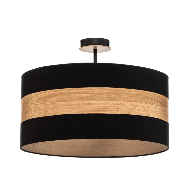 B-Ware Deckenleuchte Terra aus Holz und Textil schwarz Deckenlampe Lampe Leuchte Spot