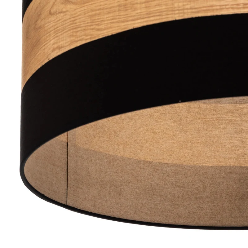 B-Ware Deckenleuchte Terra aus Holz und Textil schwarz Deckenlampe Lampe Leuchte Spot