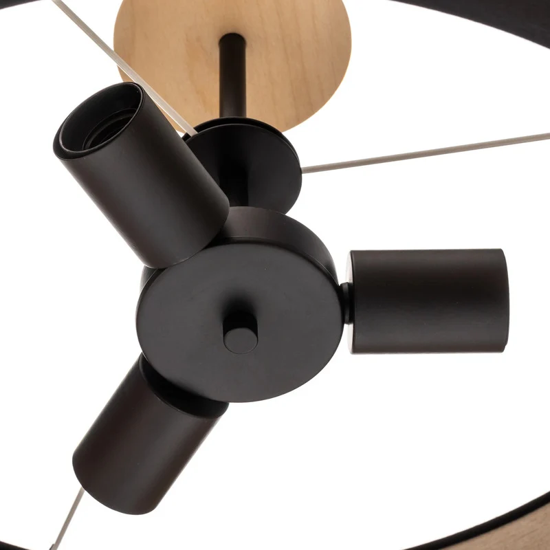 B-Ware Deckenleuchte Terra aus Holz und Textil schwarz Deckenlampe Lampe Leuchte Spot