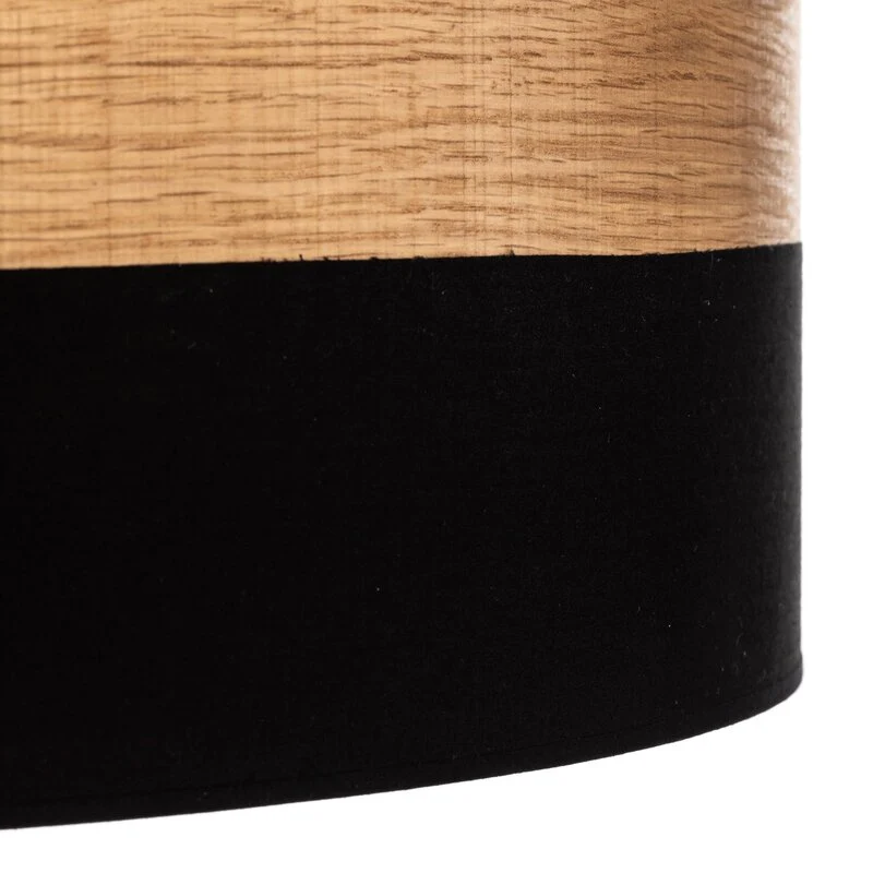 B-Ware Deckenleuchte Terra aus Holz und Textil schwarz Deckenlampe Lampe Leuchte Spot