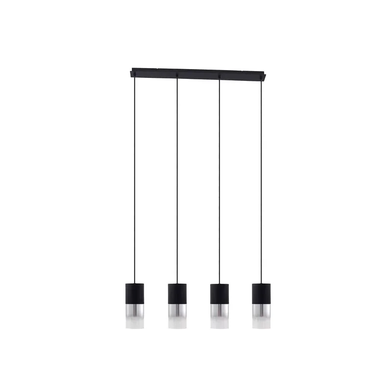 B-Ware Lindby Hängeleuchte Svante Hängelampe Deckenleuchte Lampe 4-flg schwarz Glas 85