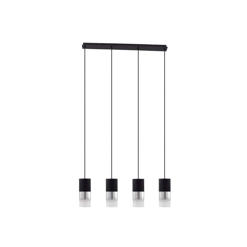 B-Ware Lindby Hängeleuchte Svante Hängelampe Deckenleuchte Lampe 4-flg schwarz Glas 85