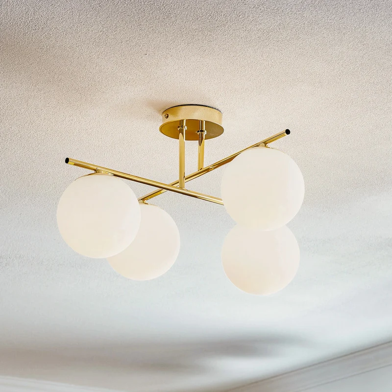 B-Ware Aurora Deckenleuchte Deckenlampe Gold 50cm Glas Lampe Leuchte SIEHE TEXT/FOTO