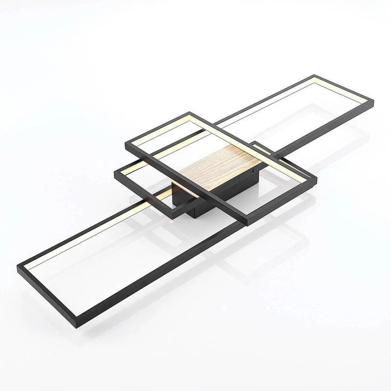 B-Ware Deckenleuchte Lampe Lindby LED schwarz matt dimmbar Aluminium Silikon warmw990