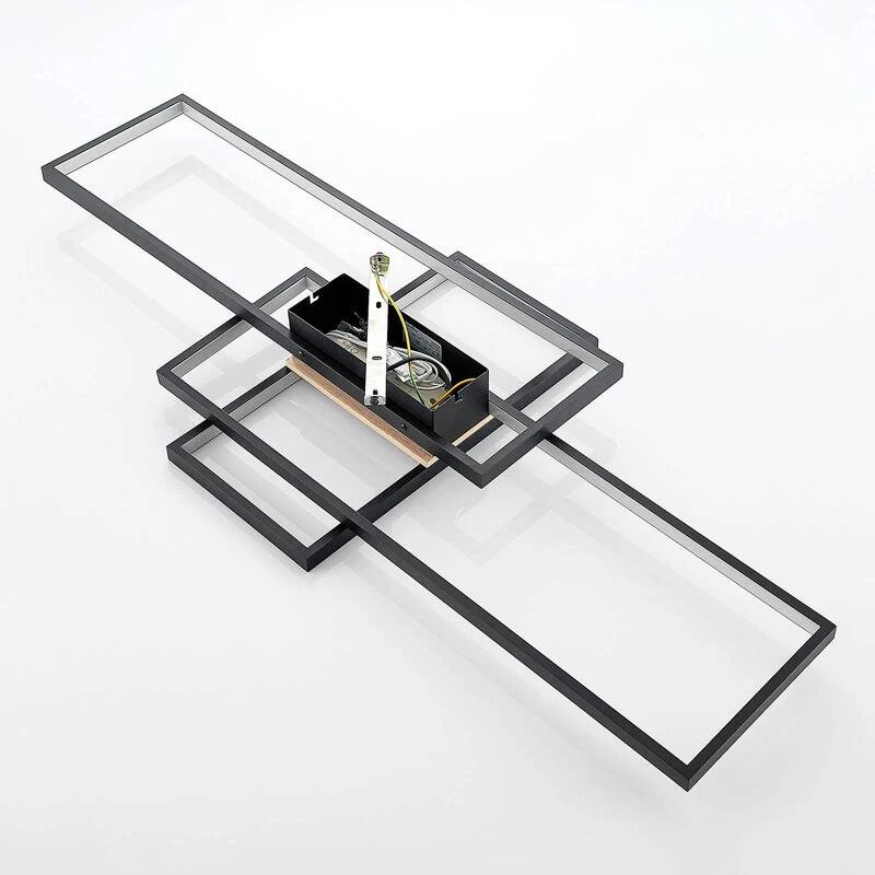 B-Ware Deckenleuchte Lampe Lindby LED schwarz matt dimmbar Aluminium Silikon warmw990