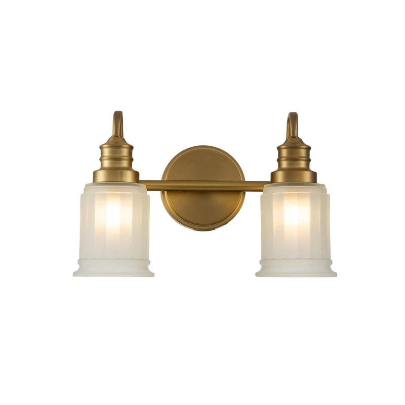 B-Ware QUOIZEL Wandleuchte Wandlampe Swell Leuchte messing Glas satiniert SIEHE TEXT