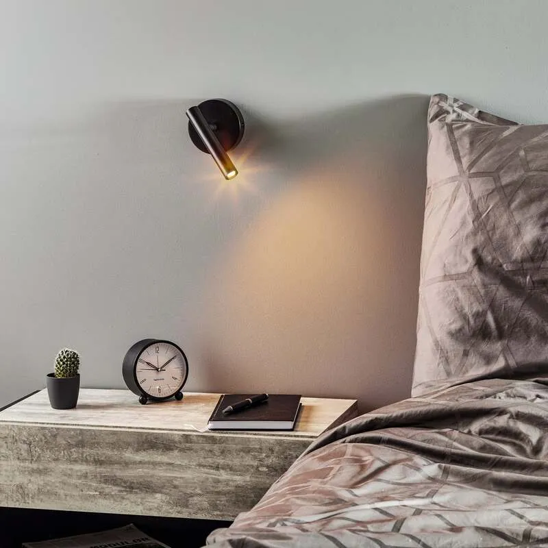 B-Ware Wandleuchte Sopel LED Wandlampe dimmbar schwarz Stahl 15x10cm moderne Leuchte