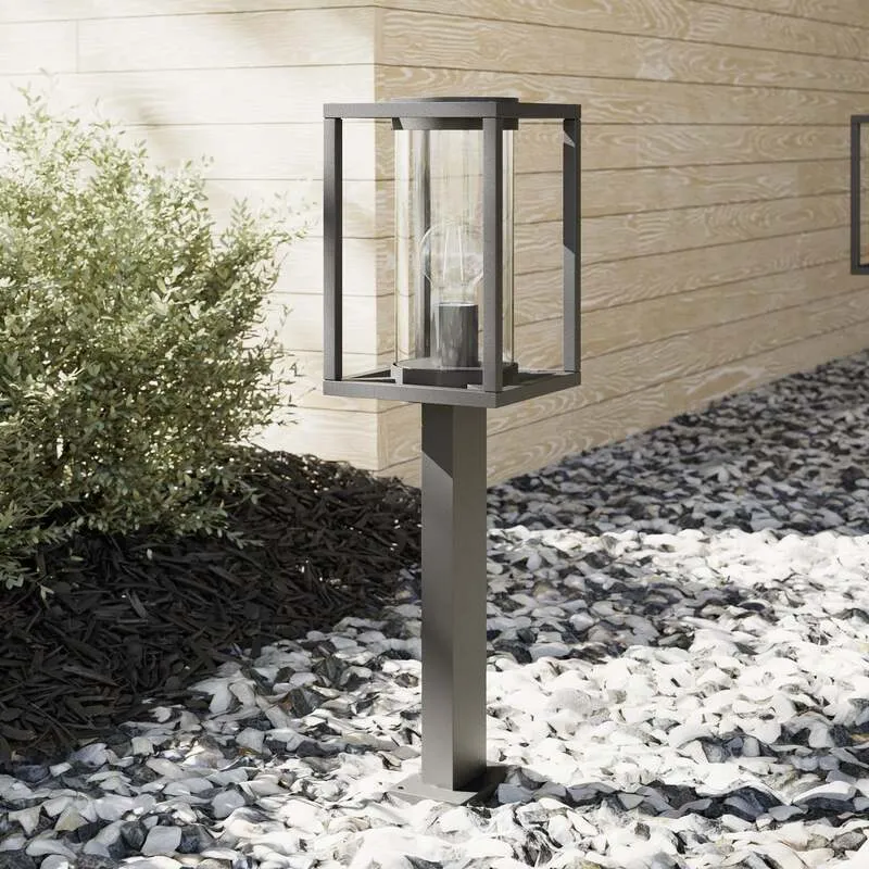 B-Ware Lucande Wegeleuchte Ferda Gartenleuchte LED anthrazit dimmbar IP44 60cm 16x16cm