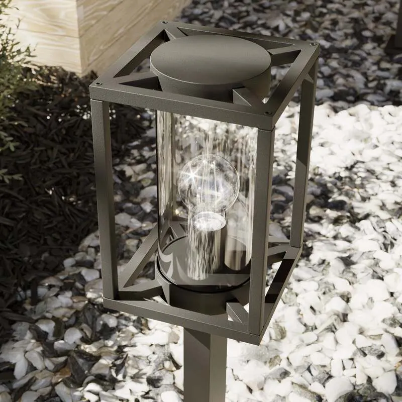 B-Ware Lucande Wegeleuchte Ferda Gartenleuchte LED anthrazit dimmbar IP44 60cm 16x16cm