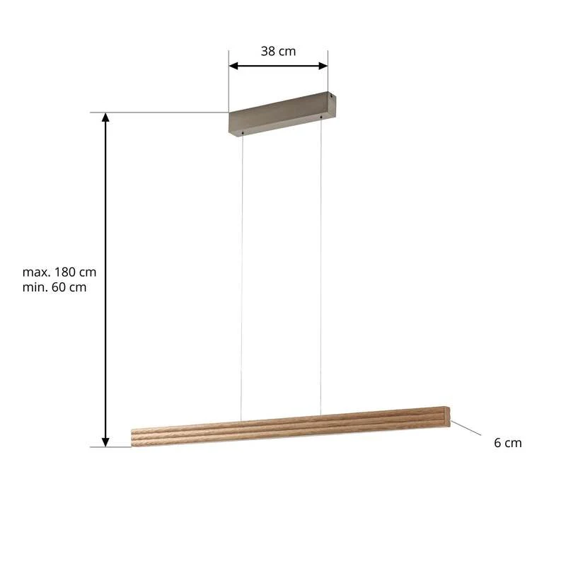 B-Ware Lucande Hängelampe Hängeleuchte Annetta LED Pendelleuchte dimmbar CCT Holz
